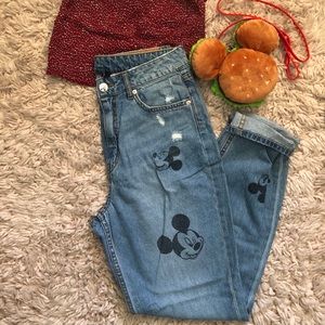 Mickey Mouse high waisted denim